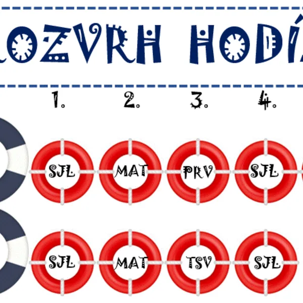 Rozvrh hodín námorníci veľký - na nástenku