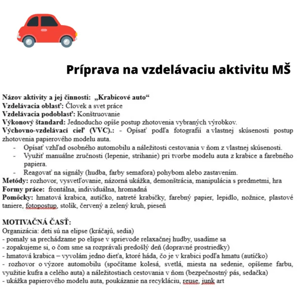 Príprava VA Dopravné prostriedky 