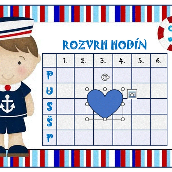 Rozvrh hodín námorníci - piráti