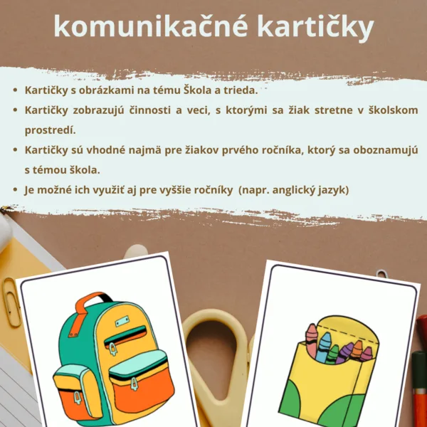 Škola a trieda - komunikačné kartičky