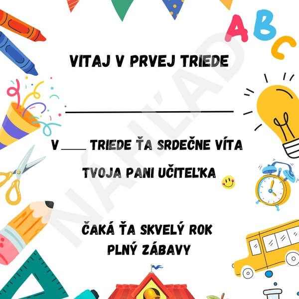 Uvítací list pre prvákov