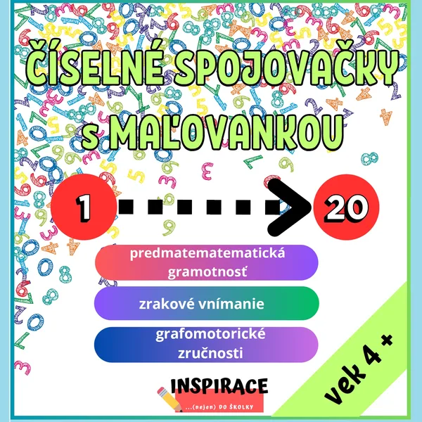 ČÍSELNÉ SPOJOVAČKY s MAĽOVANKOU (1-20)