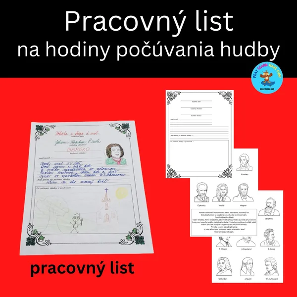 Počúvanie hudby - pracovný list