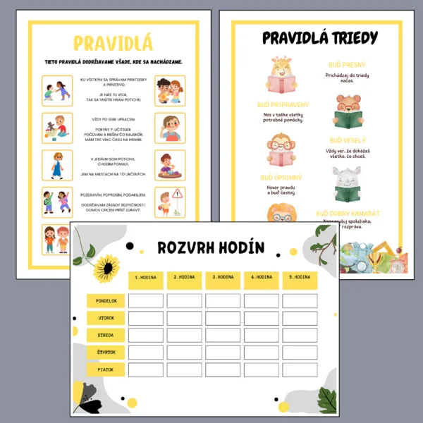 pravidlá + rozvrh