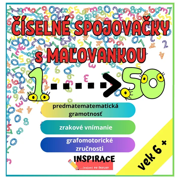 ČÍSELNÉ SPOJOVAČKY s MAĽOVANKOU (1-50)