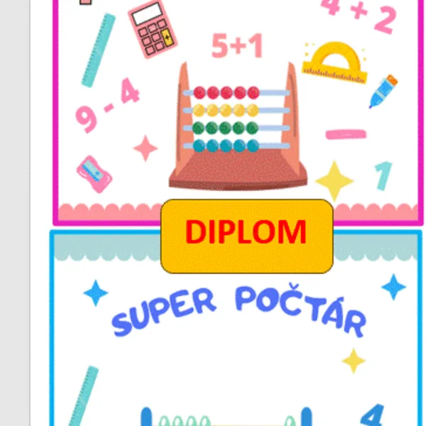 Super počtár, počtárka - diplom