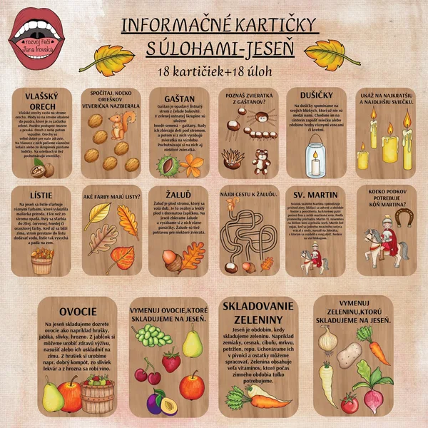 INFORMAČNÉ KARTIČKY S ÚLOHAMI-JESEŇ