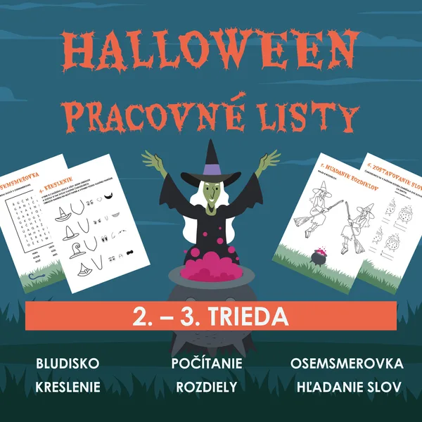 Halloween - pracovné listy (pre 2. a 3. triedu)