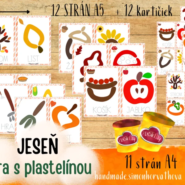 Plastelína, Jeseň, jesenné listy, Podložky pod plastelínu, Hra s plastelínou