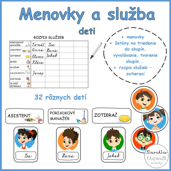 Menovky a rozpis - DETI