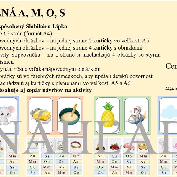 PÍSMENÁ A, M, O, S