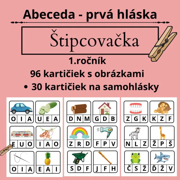 Štipcovačka - abeceda