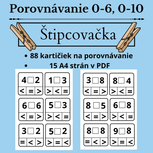 Porovnávanie 0-6, 0-10  - Štipcovanie 