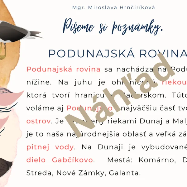 Poznámkové karty vlastiveda 2.polrok 4.ročník