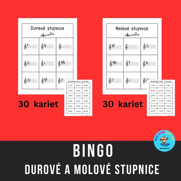 Durové a molové stupnice - BINGO