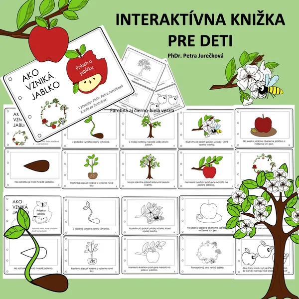 JABLKÁ - OVOCIE - AKO VZNIKÁ JABLKO - interaktívna knižka