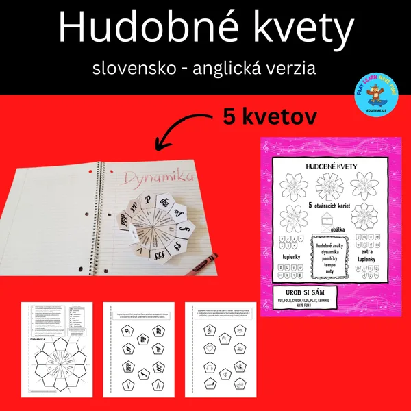 Hudobné Kvety - otváracie karty