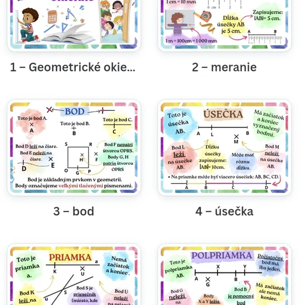 Geometrické okienko - meranie, bod, úsečka, ..