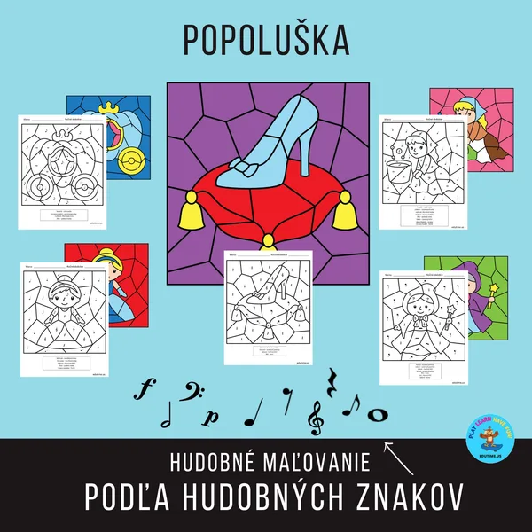 Popoluška - maľovanie podľa hudobných znakov pre najmenších