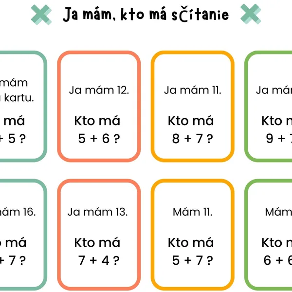 Ja mám, kto má sčítanie do 20.