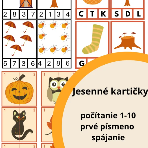 Jesenné karty montessori