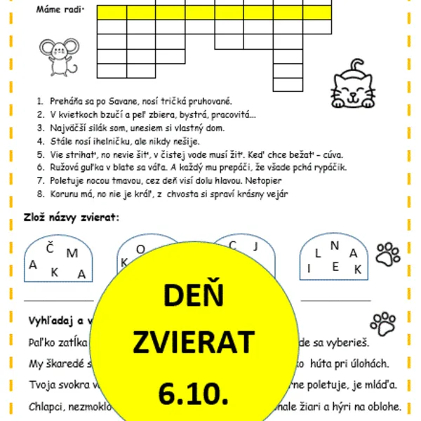 Deň zvierat 6.10.