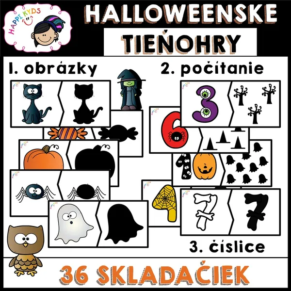 HALLOWEENSKE TIEŇOHRY - skladačky