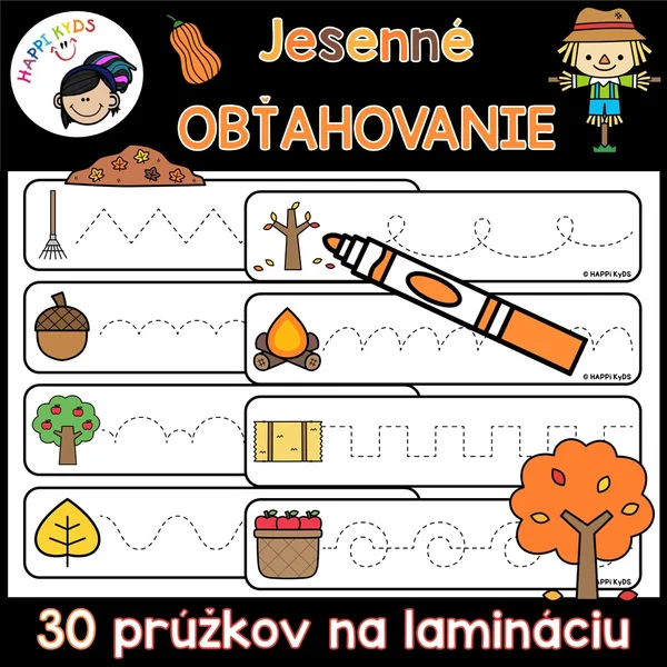 JESENNÉ OBŤAHOVANIE – grafomotorické prúžky