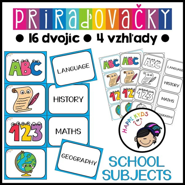 Priraďovačky - SCHOOL SUBJECTS