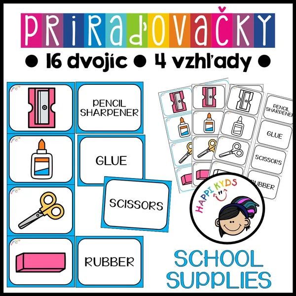 Priraďovačky - SCHOOL SUPPLIES 1