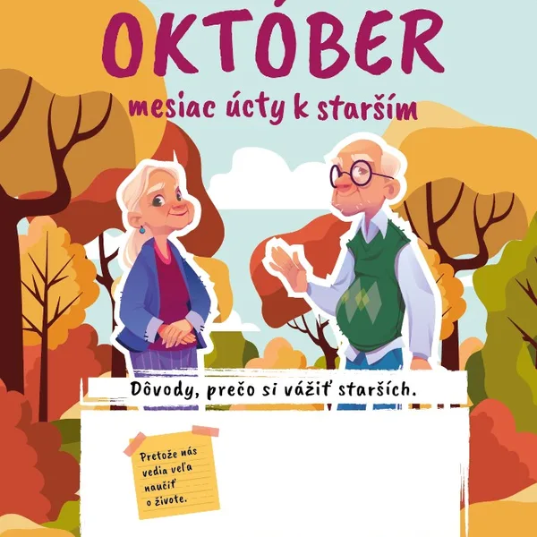A2_ PLAGÁT OKTÓBER / mesiac úcty k starším + plagát ako omaľovánka