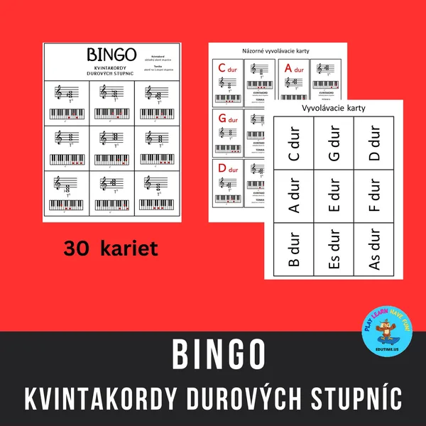 Kvintakordy durových stupníc - BINGO