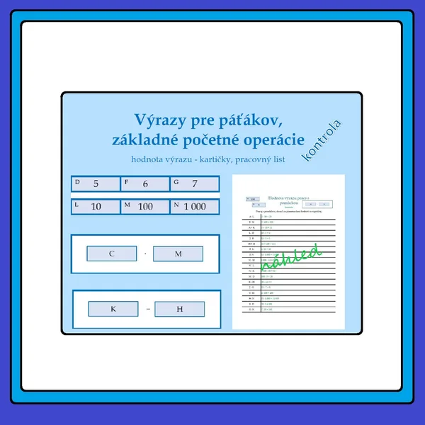 Výrazy pre páťákov - sčítanie, odčítanie, násobenie, delenie