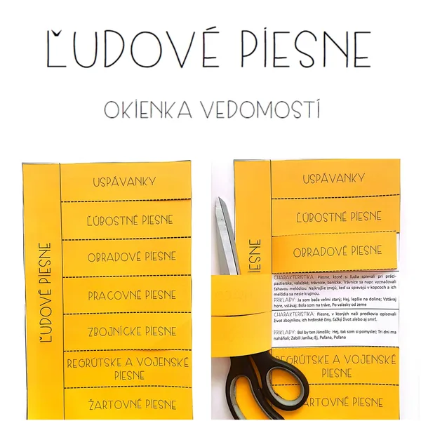 Ľudové piesne- okienka vedomostí