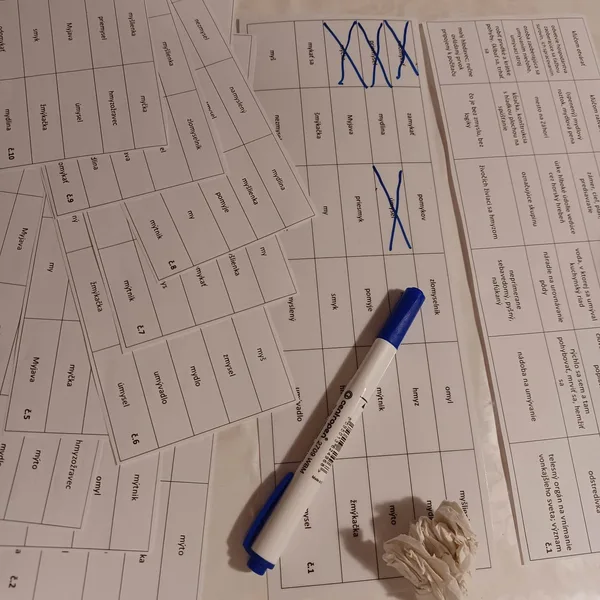 Bingo vybrané slová - obojaká spoluhláska M