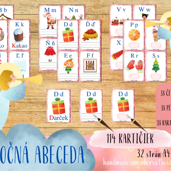 VIANOČNÁ ABECEDA - Kartičky, Vianoce