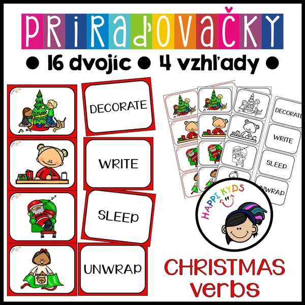 Priraďovačky - CHRISTMAS verbs