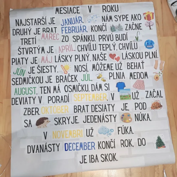 Mesiace v roku - Maľované čítanie
