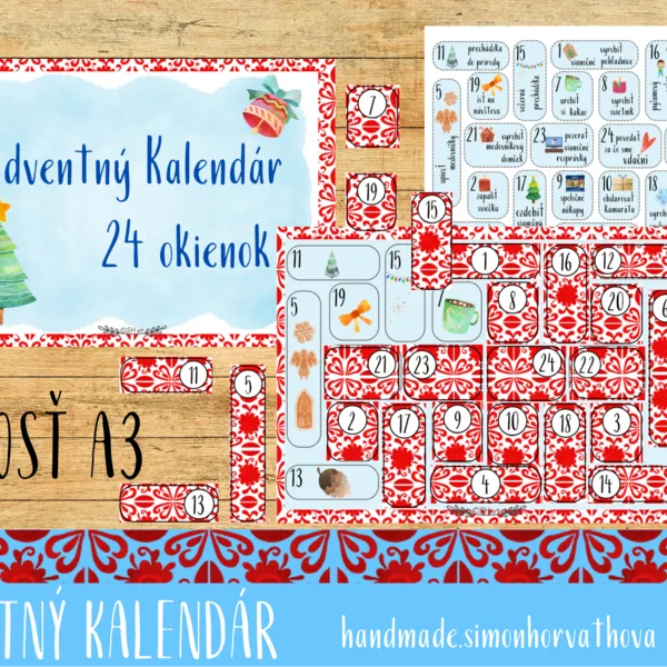 Adventný Kalendár 24 okienok s úlohami, Vianoce, Vianočné aktivity, Vianočné sviatky