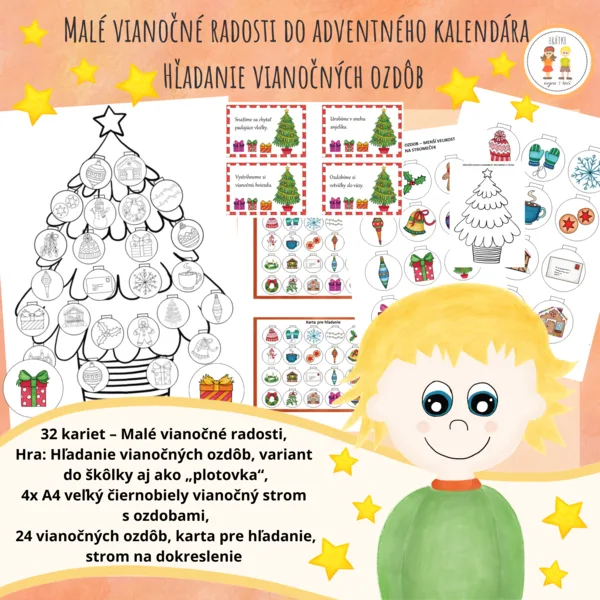 Malé vianočné radosti do adventního kalendára, hľadanie vianočných ozdôb na stromček 