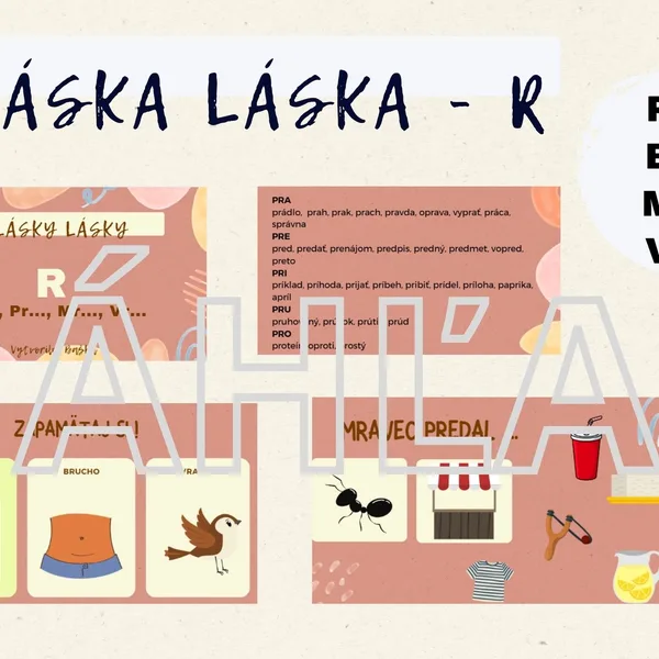 Hlásky Lásky - nácvik hlásky R v kombinácii pr,br,vr,mr