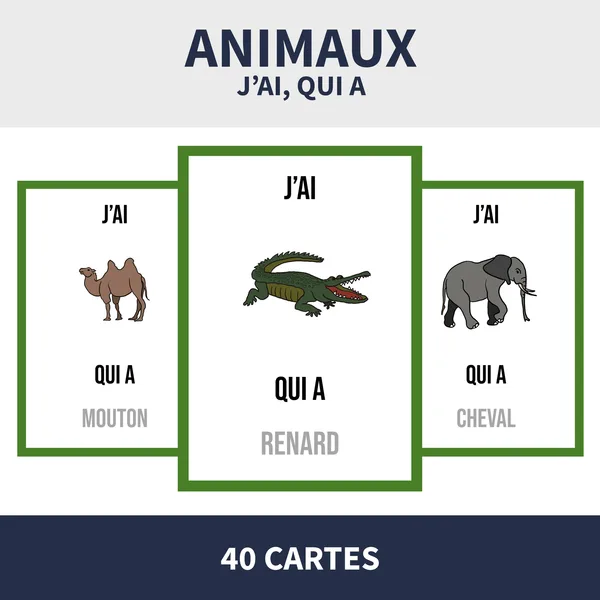 FR - ANIMAUX (J'AI, QUI A)