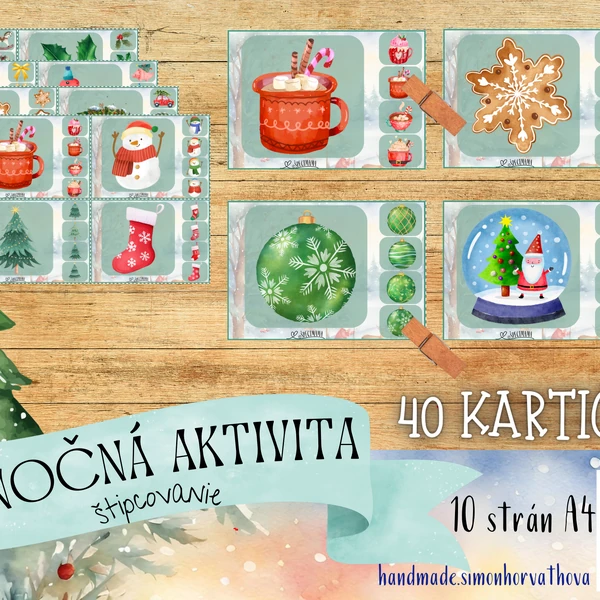 Vianočná Aktivita, Vianočné obrázky, štipcovanie, vianoce