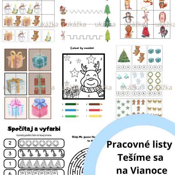 Pracovné listy- tešíme sa na Vianoce