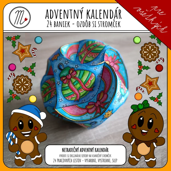 Adventný kalendár: ozdôb si stromček - 24 vianočných baniek
