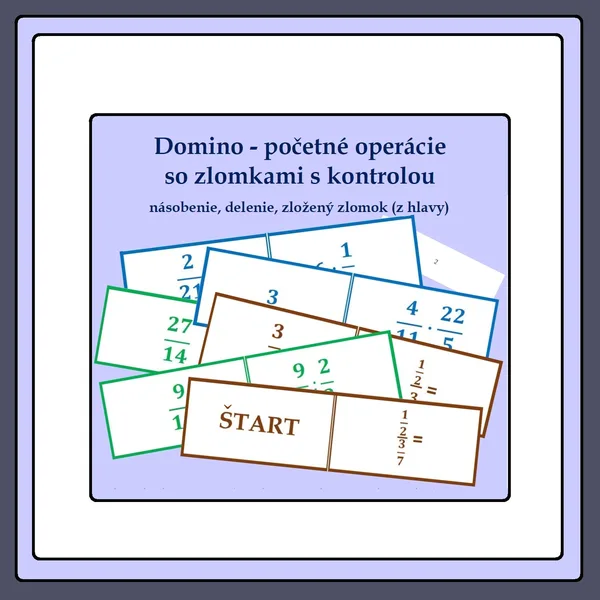 Domino - početné operácie so zlomkami s kontrolou