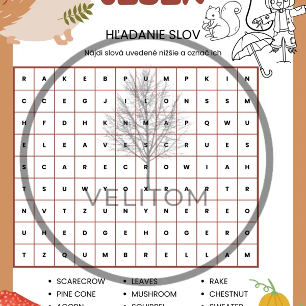 Osemsmerovka jeseň, fall s logom velitom zadarmo