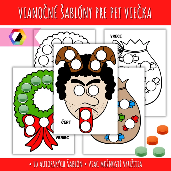 Vianočné šablóny pre pet viečka