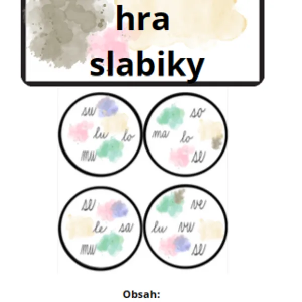 Postrehová hra - slabiky