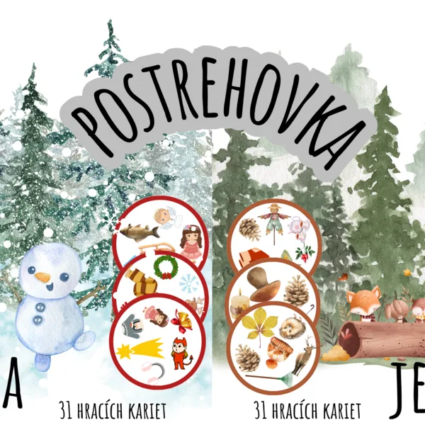Postrehovka, ročné obdobia, jeseň, zima, karty
